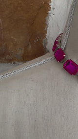 SHINE BRIGHT STACKABLE NECKLACE - FUCHSIA