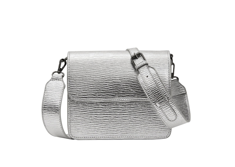 Silver crossbody bag front