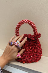 Pink and Gold Chunky Wide Ring Styled with bag