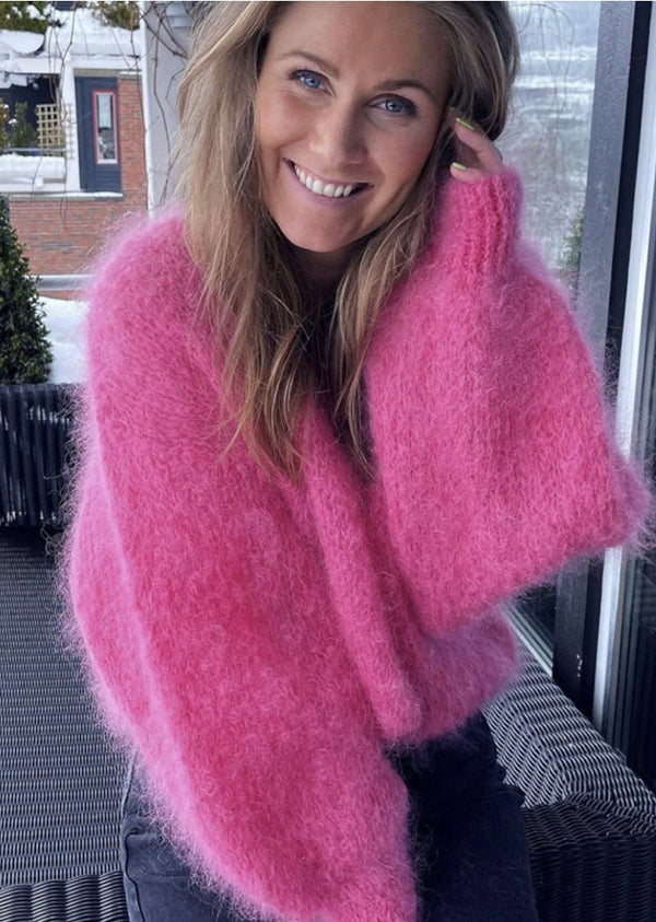 Long Sleeve Mohair Knit Pink super soft influencer