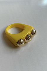 yellow chunky resin ring side