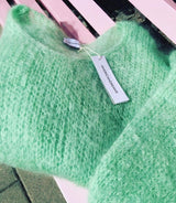 Long Sleeve Mohair Knit Light Green flat lay