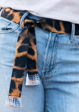 Woven Belt in Leopard styled with denim