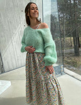 Milana Long Sleeve Mohair Knit - Light Green