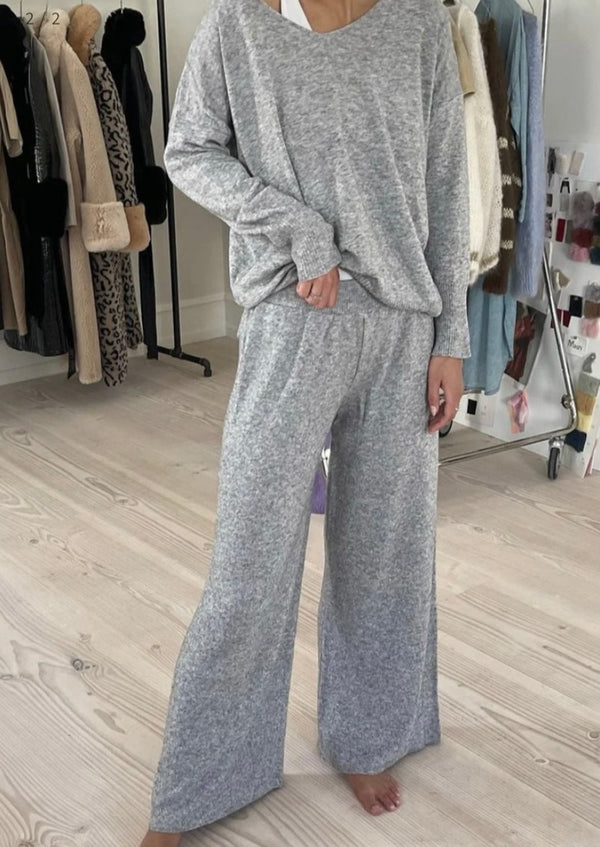 Cashmere Pants Grey Melange front mid