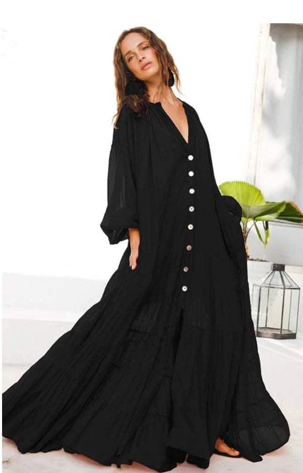 Black Maxi Dress Without Belt campaign front